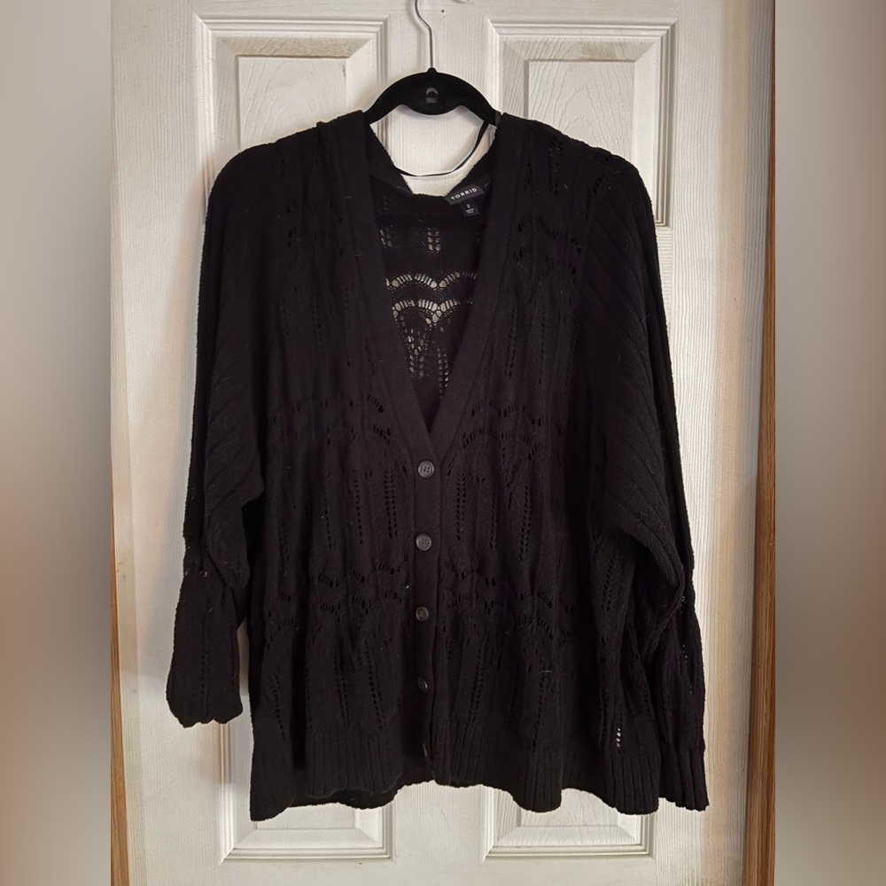 Torrid Black Cardigan Sweater V-Neck Long Sleeve